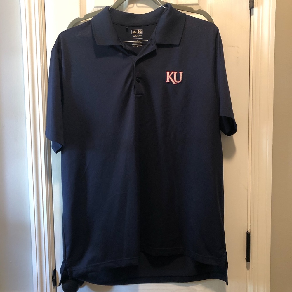 Kansas University Mens Adidas Polo